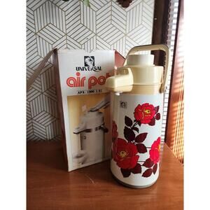 Vintage Retro Floral Air Pot Hot Coffee Beverage Dispenser